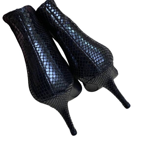 High Heel Ankle Boots EU 38 / US 7.5M Black Textured Leather by Tsaloros Mallos - Picture 6 of 11